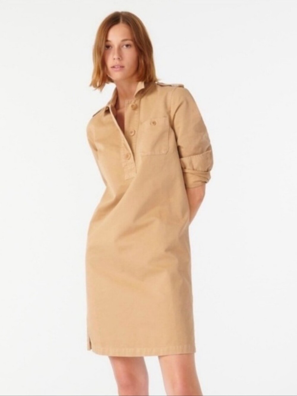 J. Crew Tan Cotton Utility Chino Dress